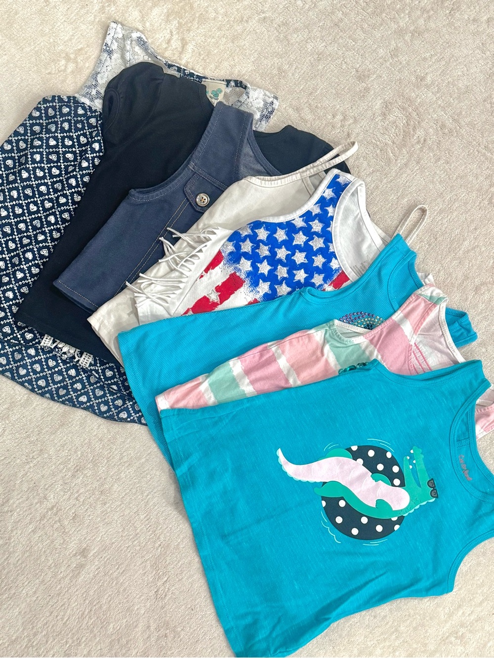 8-Pack Girls’ Size 4/5- 5 Summer Tops